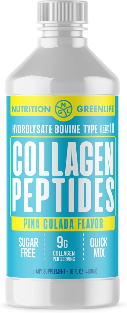 Collagène Peptides Hydrolysé liquide concentré 9000mg Cheveux, peau, Nail Supplément de santé sans sucre
