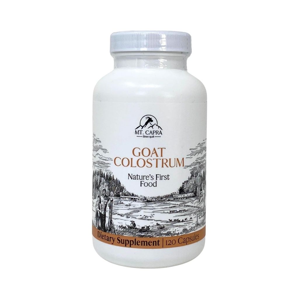Mt. Capra Goat Milk Colostrum | für gesundes Immunsystem, Gut und sportliche Leistung | Grass-Fed, hoch in Immunoglobulinen | 30 Servietten - 120 Kapseln
