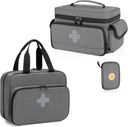 CURMIO Medizin Aufbewahrungstasche Leere, abschließbare Pillen Flasche Organizer mit tragbaren Reißverschluss Pouches für Erste Hilfe Kits, Medizin Box für Zuhause und Reisen