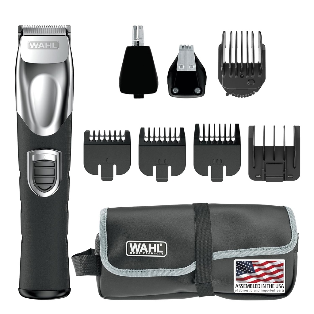 Wahl USA wiederaufladbare Lithium-Ionen All in One Beard Trimmer für Männer mit Detail und Ohr & Nase Haar Trimmer Attachment – Modell 9854-600B