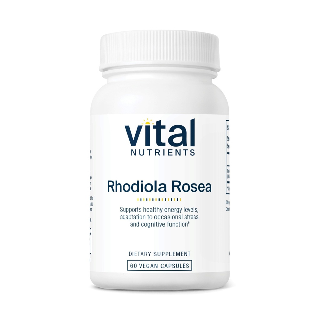 Vital Nutrients Rhodiola Rosea - Rhodiola Supplement for Healthy Energy, Memory, and Stress Support - Gluten, Dairy, Soy Free - Non-GMO - 60 Capsules