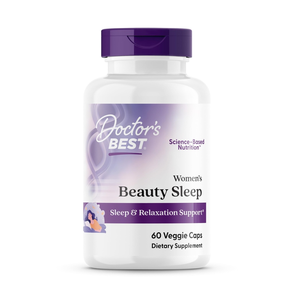 Meilleures Femmes de Docteur Beauté Dormir avec Magnésium, Théanine, Melatonine, Sommeil & Relaxation Support, Non-OGM, Sans gluten, Sans soja, Vegan 60 Caps Veggie