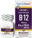 Überlegene Quelle - kein Schuh B12 Methylcobalamin 1000 mcg mit B6 & Folsäure 800 mcg. - 60 Schnellauflösen Tabletten