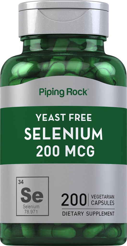 Piping Rock Levure sans sélénium 200mcg. 200 Capsules.