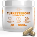 Peak Revival-X Turkestérone Tongkat Ali Supplément (500mg Ajuga Turkestanica + 250mg Tongkat Ali) 60 Capsules-Turkesterone Supplément 1000mg - Muscle Strength & Recovery Support - Fabriqué aux États-Unis