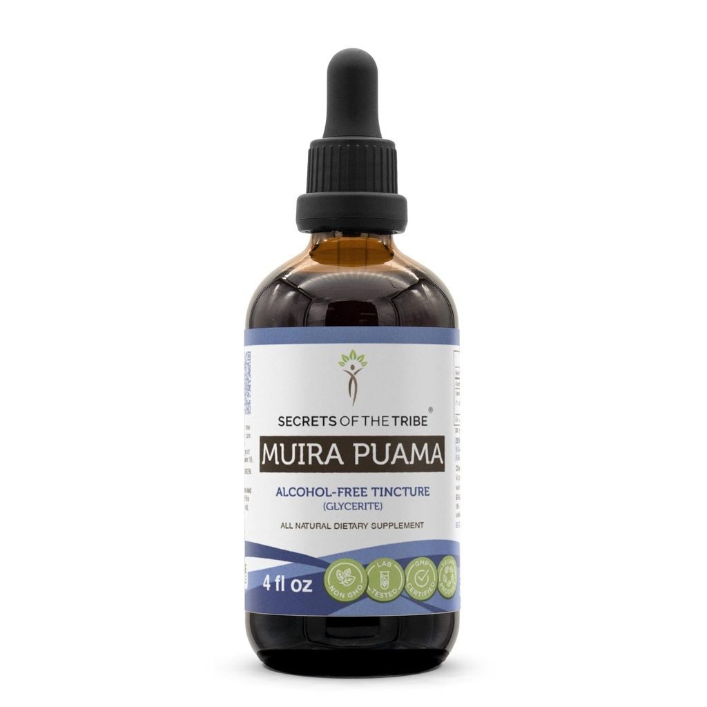 Secrets of the Tribe Muira Puama Tincture Alcohol-Free Liquid Extract, Muira Puama (Ptychopetalum Olacoides) Getrocknete Bark (4 FL OZ)