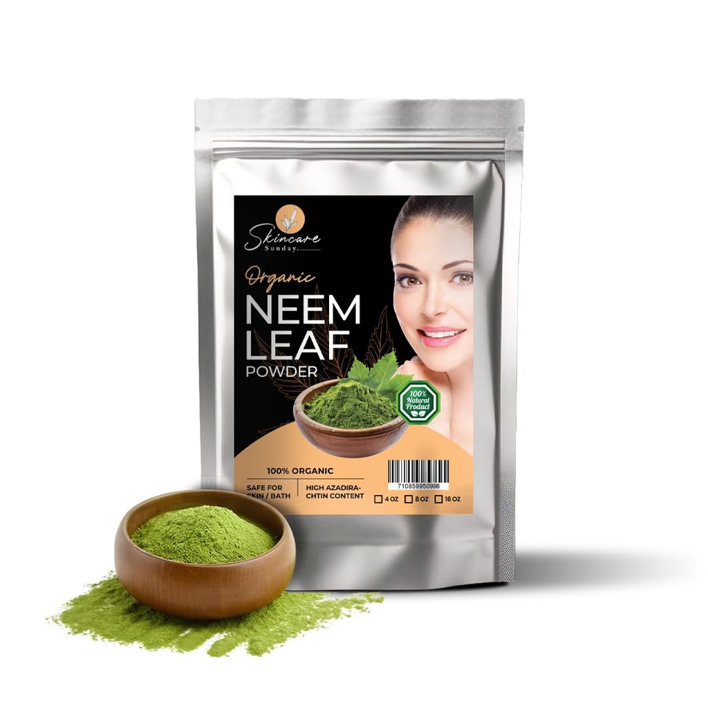 Bio Neem Blatt Pulver für Haut, Haar & Bad - Pure & Natural | Enhances Glow – 1 Pfund
