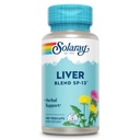 SOLARAY Liver Blend SP-13 - Traditionelle Kräuterunterstützung mit Milchdistelextrakt, Dandelion Root, Burdock, Kelp, Peppermint und Trace Minerals - 60-tägige Garantie, 100 Servietten, 100 VegCaps