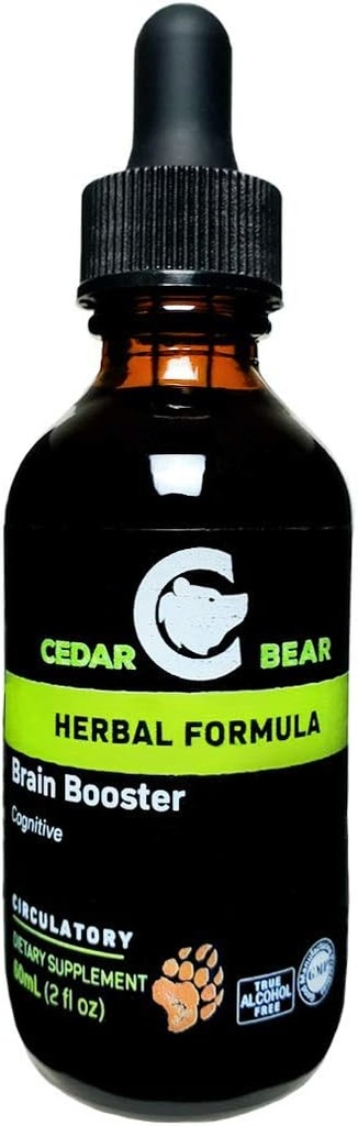 Cedar Bear Brain Booster eine flüssige Kräuterergänzung Das ist eine allgemeine Erinnerung und Vitalität Unterstützung 2 Fl Oz