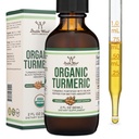 Kurkuma Curcumin mit schwarzen Pfeffertropfen - Organic Turmeric Supplement Drops 1,180mg - 2FL OZ, 60 Servierungen (mit schwarzem Pfeffer Seed, Ingwer, Rosmarin und Sage) für Joint Support von Double Wood