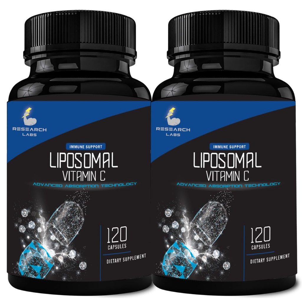 Labs Labs Liposomal Vitamin C Supplemento w/assorbimento potenziato LipoQuil-CTM | 2 Fer 1 ad 240 capsule Supporto totale immunitario Booster | High Dose Fat Soluble Vita C 1000mg Buffered | Non OGM