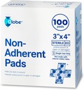 Globe Fortgeschrittene sterile nicht-klebende Pads| 100-Pack, 3” x 4”| Nicht-klehesive Wund Dressing| Highly Absorbent & Nicht-Stick, Schmerzlose Entfernung-Switch| Individuell für Extra-Schutz verpackt (3 x 4)