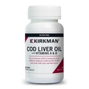 Kirkman - Huile de foie de morue avec vitamine A et D - 300 Softgels - Acides gras essentiels - Soutient la santé fondamentale - Hypoallergénique