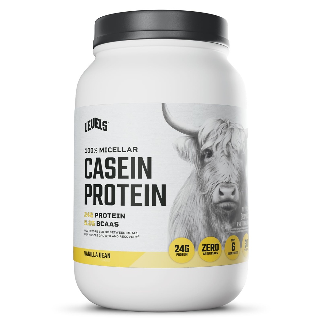 Levels 100% Micellar Casein Protein, Hormonfrei, Vanilla Bean, 2LB
