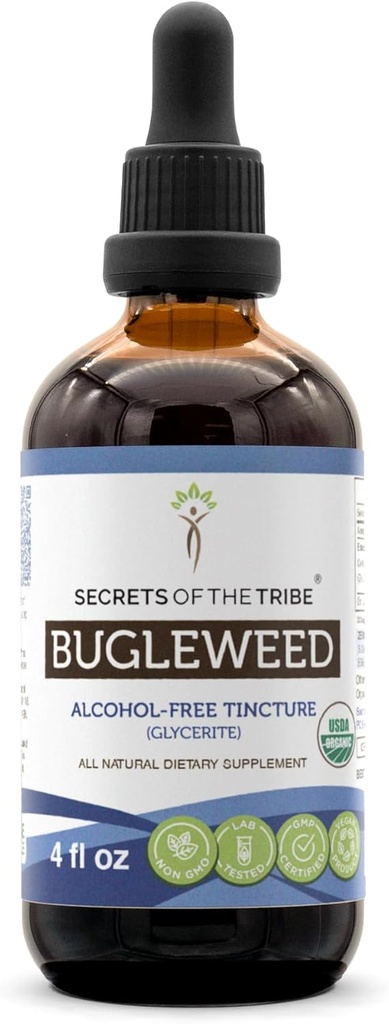 Bugleweed USDA Organic (en anglais seulement) Extrait d'alcool-FREE, gouttes d'herbes à haute puissance, système respiratoire.