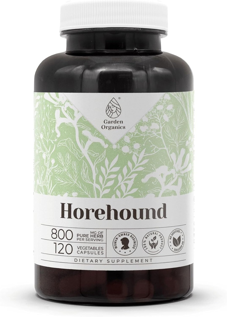 Horehound 120 capsule | Integratori dietetici di alta potenza | Realizzati con capsule vegetali e Horehound (Marrubium vulgare) Erbe secca (120 conte)