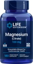 Estensione della vita Citrato di magnesio 100mg, 180 Caps di Veg - Integratore di Mag naturale - 100 mg di capsule di supporto minerale - Vegan, Vegetariano, Non OGM