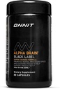 ONNIT Alpha Brain Black Label Capsule (80ct) Premium Citicoline Brain Supplement – IGENTM Non OGM Testato per Focus, Concentrazione & Memoria, Lion’s Mane, Hericium Erinaceus, L Theanine & Mucuna Pruriens