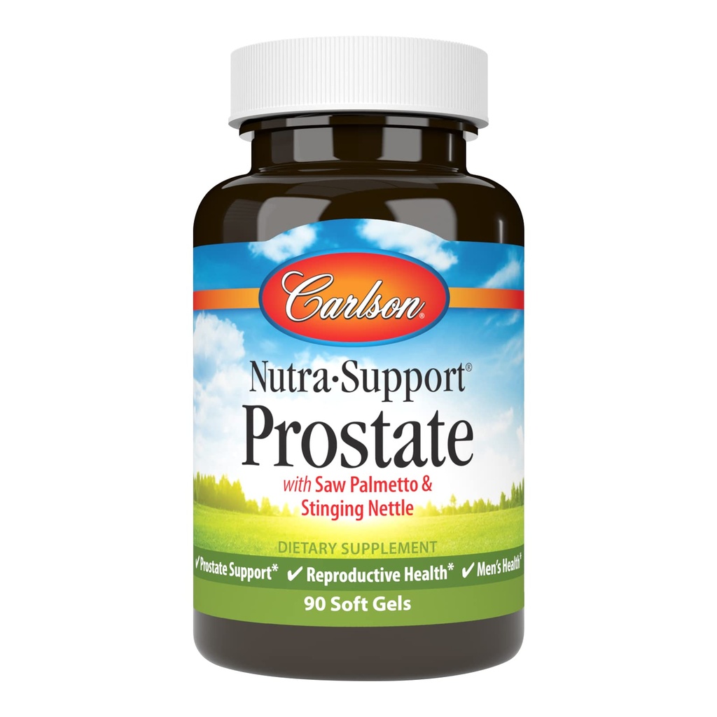 Carlson - Nutra-Support Prostate, avec Saw Palmetto & Sting Nettle, Prostate Support, Reproductive Health & Men's Health, 90 Softgels