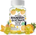 Magnesium Glycinate Gummies 2500mg - Zuckerfreie Magnesium Kaliumergänzung mit Vitamin D, B6, CoQ10 für ruhige Stimmung & Schlafunterstützung - 90 Ananasgummis