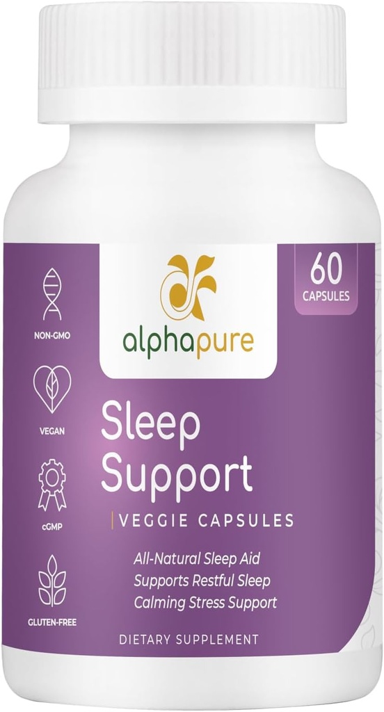 Supplemento al sonno con Melatonina, Ashwagandha, L-teanina & erbe - 60 capsule