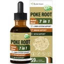 Des gouttes de racine de poke pour le support du système lymphatique, supplément de drainage lymphatique pour le lymphœdème, 7 en 1 formule avec extrait de seaux d'or pour le support immunitaire, Dandelion pour la désintoxication et le nettoyage. 2 oz