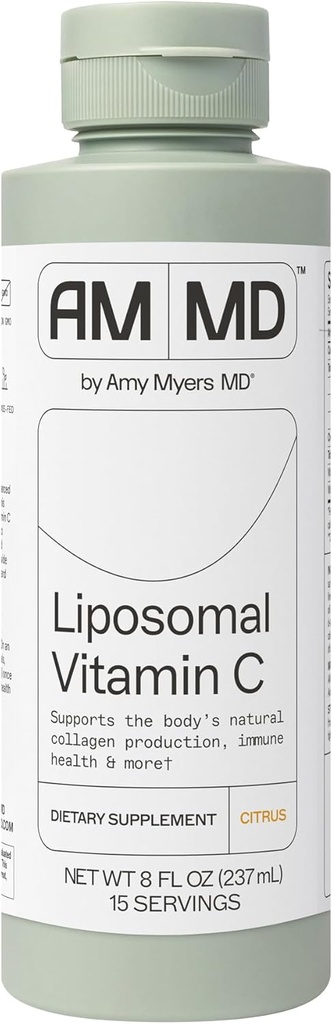 Amy Myers MD Liposomal Vitamin C - Supplemento ad alto assorbimento non OGM per il supporto immunitario e la produzione di collagene - Gluten-Free, Non-Dairy & Non-Soy