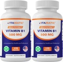 Vitamatic Vitamin B1 (Thiamine) 500mg – 2 Packung (120 Kapseln insgesamt)