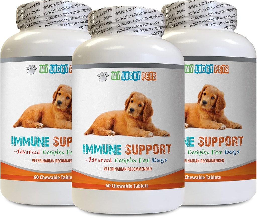 Standard-Prozess Immununterstützung für Hunde - DOG IMMUNE SUPPORT - OVERALL HEALTH UND WELLNESS BOOST - ANTIOXIDANT - LIVER HEALTH - Immunität organische Pilzmischung für Hunde - 3 Flaschen (180 Bäume)