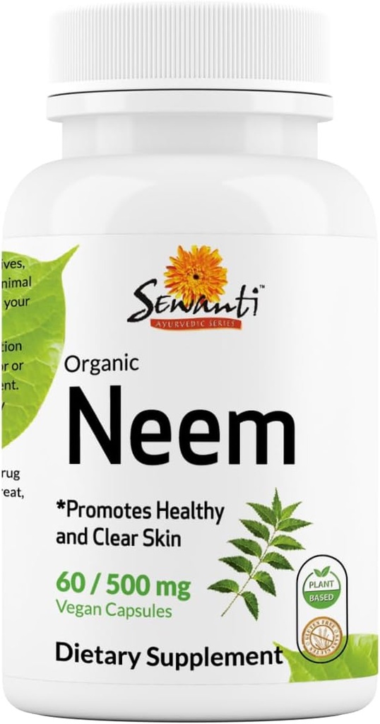 Sewanti Neem Capsules - High Potency Extract Capsule, Herbal Supplement for Skin Health & Immune Support - Digestive Balance Capsules 500mg
