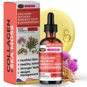 Collagen Mojo - Collage liquido per donne e uomini, Peptidi di collagene con Moss di mare, Radice di Burdock & Bladderwrack - Capelli, Pelle, Unghie, Supporto congiunto, Gestione del peso, Alta assorbimento - 100.000mcg, 2 Oz