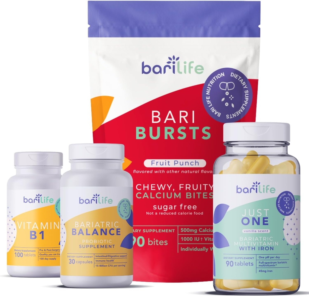 Bari Life Post-Op, Manica Gastrica, Kit di avviamento Gastric Bypass Vitamin e Supplemento (Punto di prua)