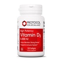 PROTOCOLE POUR LA BALANCE DE VIE - La vitamine D3 5000 UI (haute puissance) soutient l'absorption de calcium, la santé osseuse et dentaire, la fonction du système immunitaire, le système nerveux et la fonction cognitive - 120 Softgels