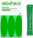 MIXHERS Hergreens - Greens & Veggie Powder - Realizzato con alimenti integrali - con enzimi digestivi & Kale - Nutrizione Progettato per le donne - Supporto Cuore e fegato - 15 Bevande Packets - Mele & Pomegranate