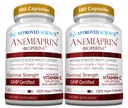 Genehmigte Wissenschaft Anemiaprin - Absorbierbares Eisen, Vitamin C - Gentle On Stomach - 380 Kapseln - 6 Monate Versorgung - Non-GMO, Vegan