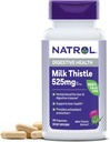 Natrol Milchdistel 525 mg pro Servieren, Nahrungsergänzungsmittel für Verdauungsmedizin, Milchdistelergänzung, 60 Kapseln, 30 Tage Versorgung