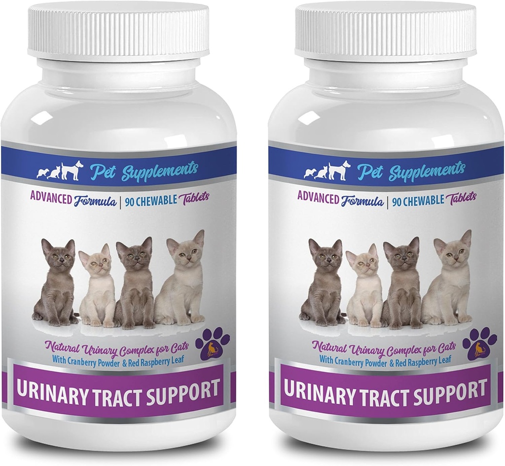 Urinary Tract Supplements für Katzen - Urinary Tract Support - für Katzen - Natürliche Formel - CHEWABLE - Katze Marshmallows - 2 Flasche (180 Chews)