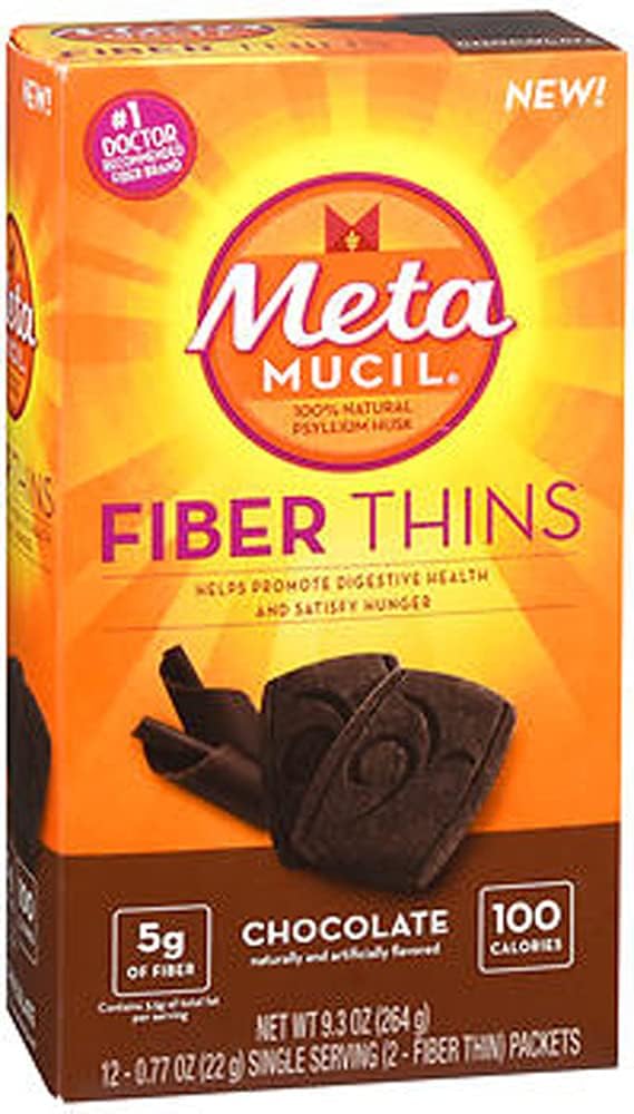 Metamucil Fiber Thins, Schokolade, 12 Packungen, 9.3 Unze - Paket von 2