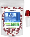 XPRS Nutra Size 0 Capsule Vuote - 100 Count Empty Gelatin Capsule - DIY Capsule Filling - Pure Bovine Pill Gel Caps per Do-It-Yourself Supplements (Clear Red/White)