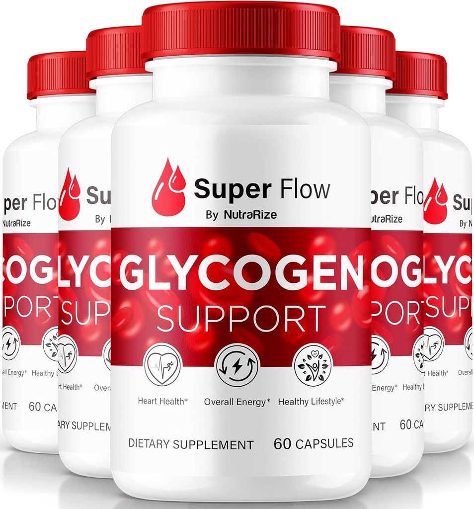 (5 Pack) Super Flow Glycogen, SuperFlow Glycogen Support Capsules, Super Flow Glyco Optimizer, Official SuperFlow Glyco Optimiser Caps, Super Flow Detox Cleanse, Super Flow Glycol (300 capsule)