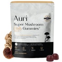 Auri Super Mushroom Daily Gummis - All-in-One Daily Mushroom Supplement Gummy - 12 Pilzmischung mit Chaga, Lions Mane, Reishi, Cordyceps - 60 Gummis