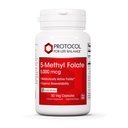 PROTOCOLLO PER LA VITA BALANCE 5-metilfolato 5.000mcg - Biodisponibilità del Folato di Metile Superiore - per il Supporto del Cervello - Integratore di Folate per Donne & Uomini - Kosher & Vegan - 50 Caps del Veg
