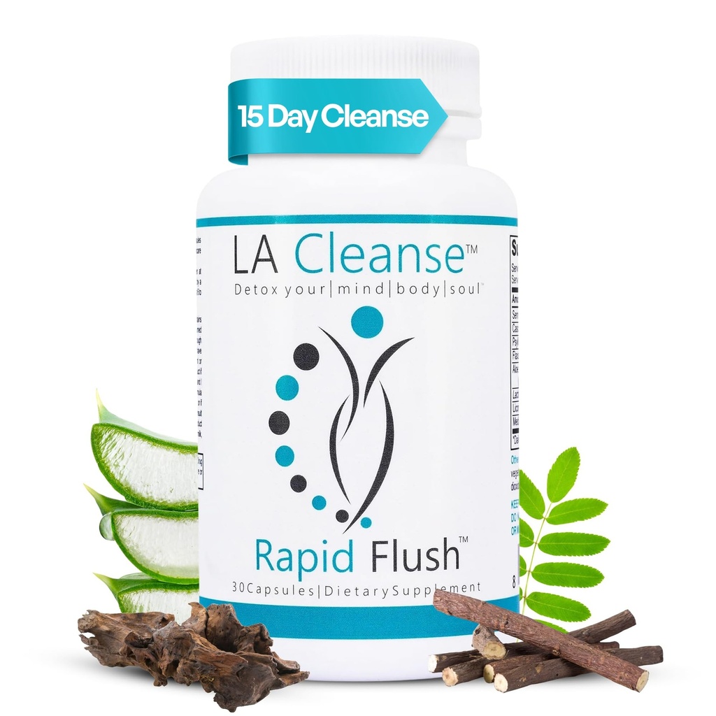 15 Day Cleanse and Detox - Rapid Flush 15 Day Gut Cleanse für Detox, Colon Cleanse, Colon Broom Gut Support - Verbessern Sie die Verdauung mit Cascara Sagrada, Senna Leaf, Psyllium Husk - Kapseln 30 Count