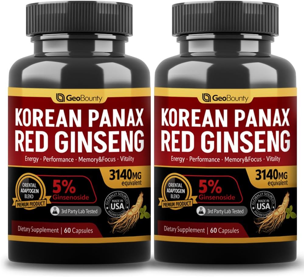 Coreano Rosso Panax Ginseng Capsule 2 Pack, Panax Ginseng Supplementi, 2 Value Pack 3140mg (Ginsenoside 5%)