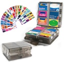 Grande organizzatore di pillole con etichette di medicina, Dispenser di pillole 12-Compartment caso di stoccaggio di farmaci da viaggio, 7-giorno scatola di pillole per vitamine e integratori (Grey, 161 etichette)