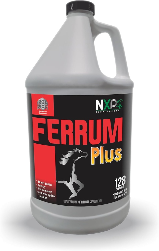 Ferrum Plus - Iron Rich Blood Support Energy Performance Immunsystem Unterstützung Performance Supplement für Pferde von NXP Supplements - 1 Gallon (128 oz)