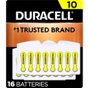 Duracell Hörgerät Batterien gelbe Größe 10, 16 Count Pack, 10A Größe Hörgerät Batterie mit Long-Lasting-Power, Extra-Long EasyTab Install für Hörgeräte