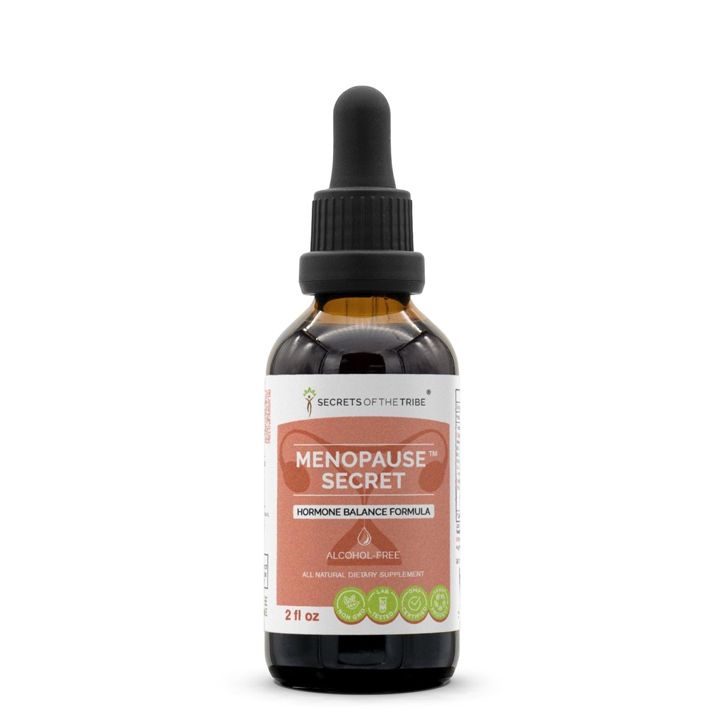 Menopause Secret Alcohol-Free, Glycerite Black Cohosh, Vitex, Red Clover, Maca, Dong Quai, St. John's Wort. Tinktur, Kräuterextrakt Hormon Balance Formel 2 OZ