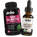 Saw Palmetto pour les femmes Perte de cheveux et Lions Mane Mushroom Drops - DHT Blocker Growth Plus Bladder & Organic Lion Mane Mushroom Liquid Drops Teinture - Pure Saw Palmetto Perte de cheveux et pilules d'urine
