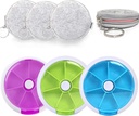 3PCS Pill Organizer Travel Pill case for Purse Portable Medicine case Small Weeks Pill Box for Vitamines/Pish Oil/Pills/Supplements (3PCS+3Bag)